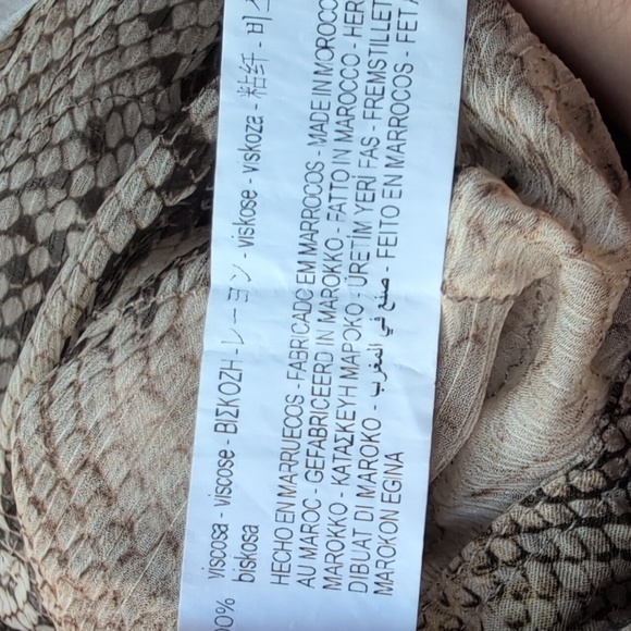 Zara, SET pants and top, viscose, brown animal print, ruffles, size L - Picture 11 of 11